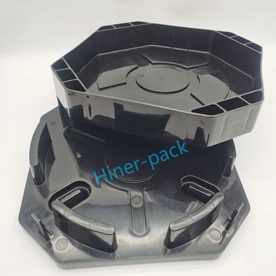 kopen Op maat gemaakte ODM 12 inch zwarte ESD horizontale wafervervoerder voor veilig vervoer online manufacture